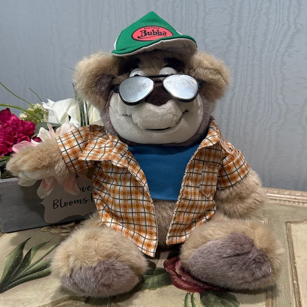 Vintage Real Talkin’ Bubba Bear Plush Stuffed Animal Electronic Wise-Cracking